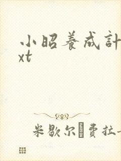 小昭养成计划txt封面