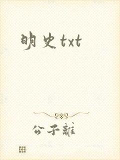 明史txt封面