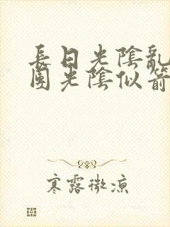 长日光阴乱作一团光阴似箭无弹窗封面