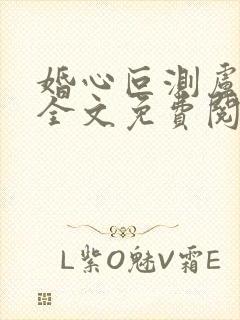 婚心叵测卢丹妮全文免费阅读小说