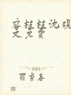容枝枝沈砚书全文免费