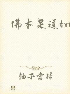 佛本是道txt封面