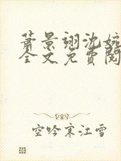 萧景翊沈婉小说全文免费阅读