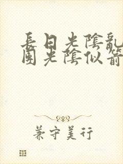 长日光阴乱作一团光阴似箭眇眇封面