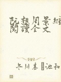 阮想周景维免费阅读全文