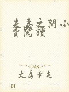 夫妻之间小说免费阅读