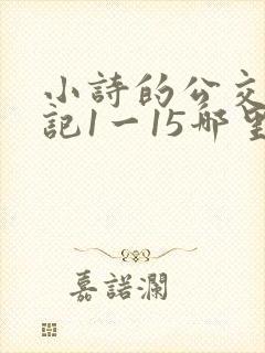 小诗的公交车日记1一15哪里能看
