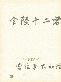 金陵十二君封面