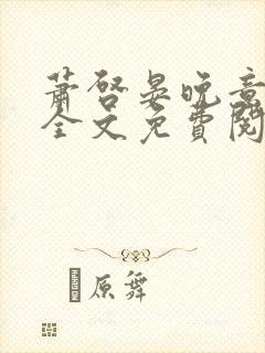 萧启晏晚意小说全文免费阅读