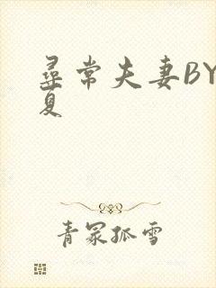 寻常夫妻BY写夏封面