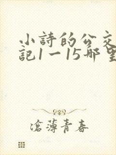小诗的公交车日记1一15哪里能看