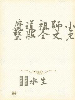魔道祖师小说完整版全文免费阅读