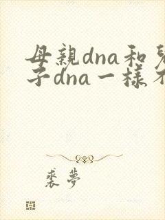 母亲dna和儿子dna一样不