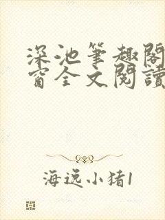 深池笔趣阁无弹窗全文阅读封面