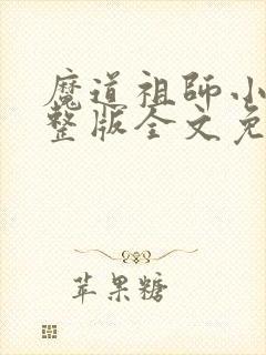 魔道祖师小说完整版全文免费阅读