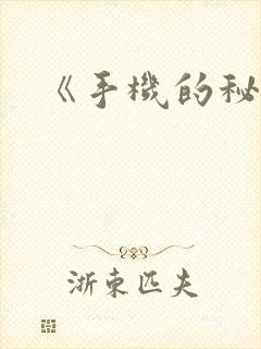 《手机的秘密》封面