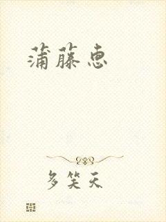 蒲藤惠封面