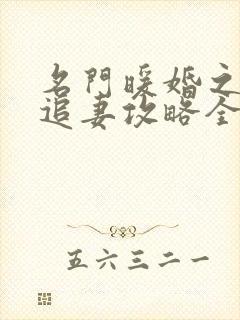 名门暖婚之权爷追妻攻略全文免费阅读