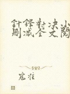 针锋对决小说未删减全文阅读