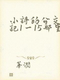 小诗的公交车日记1一15哪里能看