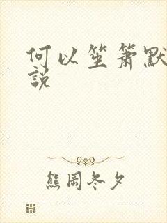 何以笙箫默 小说