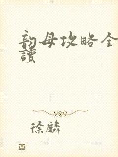 韵母攻略全文阅读封面