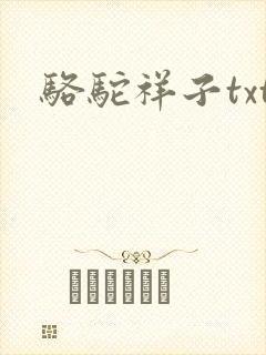 骆驼祥子txt封面