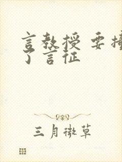 言教授 要撞坏了言征