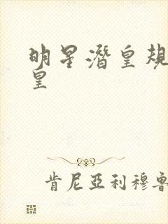 明星潜皇规则之皇