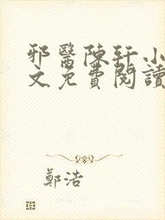 邪医陈轩小说全文免费阅读封面