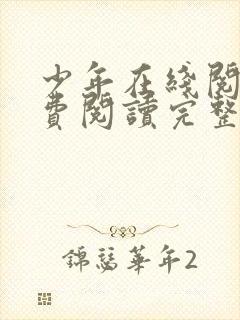 少年在线阅读免费阅读完整版封面