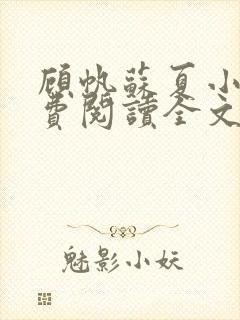 顾帆苏夏小说免费阅读全文封面