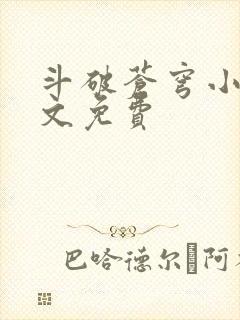 斗破苍穹小说全文免费