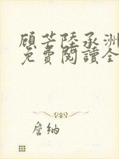顾芒陆承洲小说免费阅读全文免费阅读下载封面