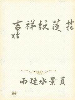 吉祥纹莲花楼txt