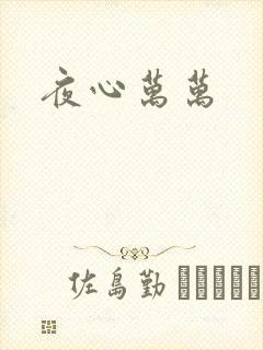 夜心万万封面