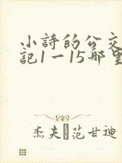小诗的公交车日记1一15哪里能看