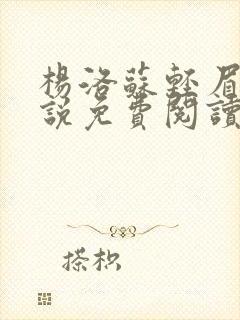 杨洛苏轻眉笔小说免费阅读封面
