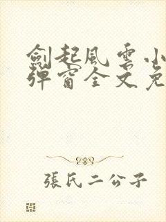 剑起风云小说无弹窗全文免费阅读