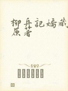 柳舟记娇藏小说原著封面