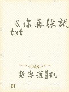 《你再躲试试》txt封面