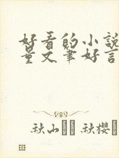 好看的小说高质量文笔好言情