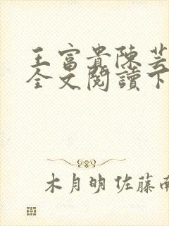 王富贵陈芸小说全文阅读下载