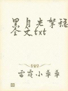 黑月光拿稳小说全文txt