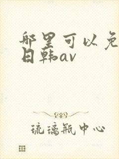 哪里可以免费看日韩av封面