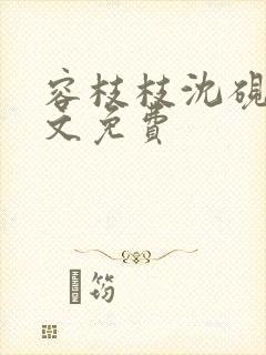 容枝枝沈砚书全文免费封面