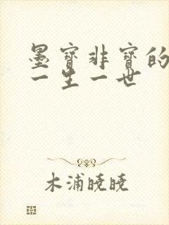 墨宝非宝的小说一生一世