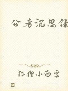 公考沉思录