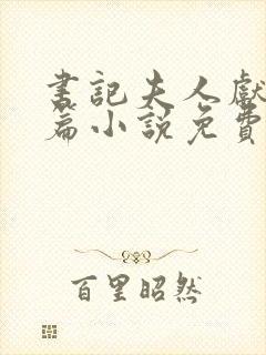 书记夫人献身长篇小说免费阅读全文