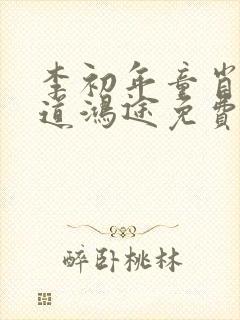 李初年童肖媛正道鸿途免费阅读txt